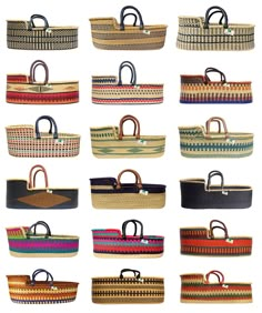 many different types of baskets with handles