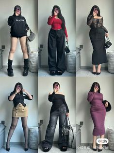 Midsize Casual Outfit Winter, Acubi Fashion Y2k Plus Size, Thick Asian Outfit, Scuba Grunge Chic, Outfit For Curvy Body Type, Acubi Fashion Mid Size, Y2k Chubby Outfits, Asian Plus Size Outfits, Pretty Outfits Aesthetic Casual