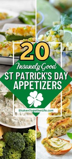 st patrick's day appetizers with text overlay