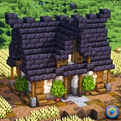 Black Stone House, Minecraft Structures, Minecraft Farm, Minecraft Server