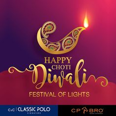 happy diwali festival of lights with candle on purple and red background for celebration