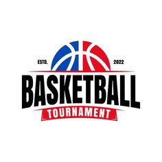 the logo for basketball tournament with a ball