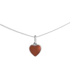 Love Actually Necklace - EVRYJEWELS Orange Heart Charm Jewelry, Heart-shaped Orange Necklace For Gift, Red Heart Pendant Necklace For Everyday, Cute Sterling Silver Heart Charm Necklace, Cute Sterling Silver Heart Pendant Necklace, Cute Sterling Silver Necklace With Heart Charm, Cute Red Heart Pendant Necklace, Cute Everyday Heart Necklaces, Cute Heart-shaped Everyday Necklaces