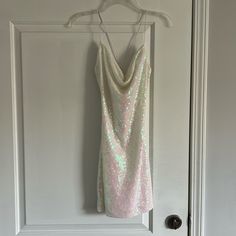 Nwot Never Ended Up Wearing This Dress White Sparkles With Pink Iridescent Size Medium Pink Iridescent, Homecoming Dress, Dress White, Homecoming Dresses, Homecoming, Colorful Dresses, White Dress, Sparkle, Size Medium