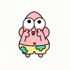 an image of a cartoon character with eyes and mouth wide open on a white background