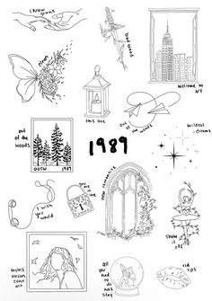 an image of various things that are drawn in ink on paper with the words p r i