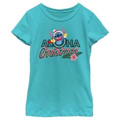 Ohana means family, and that means no tee gets left behind for Christmas with this officially licensed Disney Lilo & Stitch Aloha Christmas Tee! This festive Girls' design features cute little Stitch popping out of the "O" of "Aloha Christmas" with a pretty tropical flower underneath. Grab this new graphic tee for the holiday season and celebrate Christmas with style! Aloha Christmas, Lilo And Stitch Shirt, Stitch Clothes, Ohana Means Family, Stitch Shirt, Tropical Flower, Christmas Gifts For Girls, Disney Lilo, Left Behind