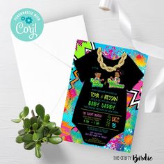 90s Birthday Invitation, Princess Invite, 90s Birthday, Hip Hop Birthday, Diy Invitation, Prince Baby Shower, Invitations Diy, Twins Baby Shower, Princess Theme