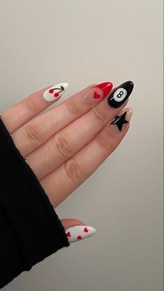 Paznokcie Hello Kitty, Vegas Nails, Cherry Nails, Nagel Tips, Grunge Nails, Smink Inspiration, Nail Art Ideas, Minimalist Nails