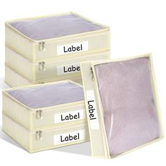 three boxes with labels labeled in each