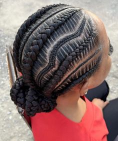 Big Stitch Braids with Single and Double Micro Cornrows Big Stitch Braids, Double Cornrow Braids, Braided Back Bun, Micro Cornrows, Cornrows With Bun, Stitch Braids Into Bun, Cornrows Into A Bun, Stitch Braids Cornrows, Two Cornrows