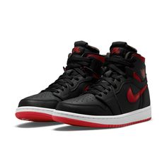 WMNS Air Jordan 1 High Zoom Comfort 'Black University Red' CT0979-006 Air Jordan 1 Zoom Cmft, Nike X Travis Scott, Jordan Model, Converse Run Star, Shoes Retro, Jordan 8, Womens Air Jordans, Air Jordan Sneakers, Jordan 2