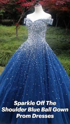 Navy Blue Ball Gown, Dresses Puffy, Blue Ball Gown, Dress Quinceanera, Blue Ball Gowns, Blue Ball, Blue Evening Dresses