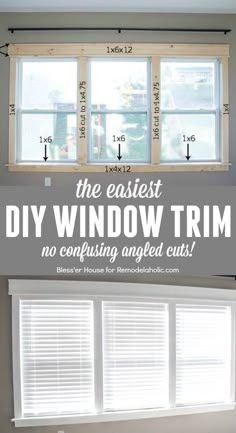 an easy diy window trim project with measurements for the windows and how to use them