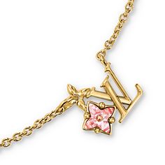 LOUIS VUITTON® - Loulougram Necklace - Golden Gold Designer Necklace, Pink And Gold Necklace, Necklace Expensive, Boyfriends Birthday Gifts, Lv Necklace, Initials Pendant, Lv Jewelry, Xoxo Jewelry, Louis Vuitton Necklace