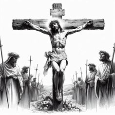 jesus on the cross surrounded by other men