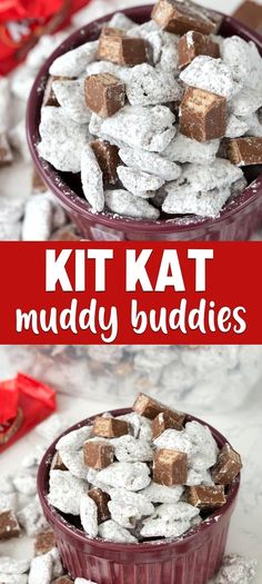 this kitkat muddy buddies recipe is so easy to make and it's perfect for the holidays