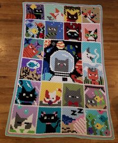 a quilt made to look like an old video game