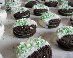 cookies with green and white sprinkles on them