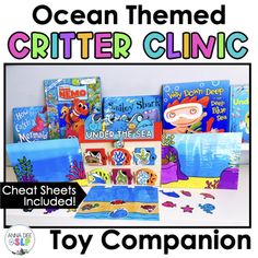 the ocean themed critter clinic includes toys and books