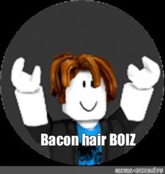 an image of a cartoon character with the words bacon hair blz