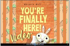 an animated rabbit with the words you're finally here