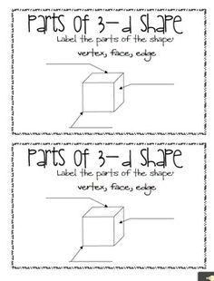 two worksheets showing parts of a shape