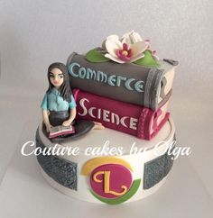 Congratulations Cake, Birthday Cake For Husband, Cake For Husband, Fondant Cake Designs, Book Cakes, School Cake, Birthday Cake Pictures, Student Birthdays