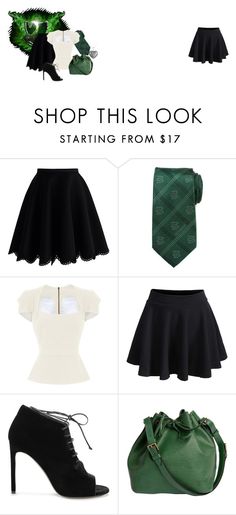 "Slytherin" by iheartwhitetigers on Polyvore featuring Chicwish, Cufflinks, Inc., Roland Mouret, WithChic, Yves Saint Laurent, Louis Vuitton and Glitzy Rocks