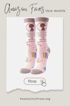 a pair of pink socks with words on them and the caption, shop silly