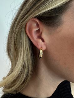 BK Jewelry Celia Moon Hoop Earrings in Gold Elegant Crescent Hoop Earrings For Everyday, Elegant Crescent Huggie Earrings, Small Hoop Jewelry For Everyday Elegance, Elegant Crescent Gold Plated Hoop Earrings, Everyday Elegance Round Huggie Earrings, Elegant Gold Plated Hoop Earrings With Shiny Finish, Elegant Crescent Hoop Earrings, Elegant Gold Semi-circle Earrings, Minimalist Crescent Hoop Earrings