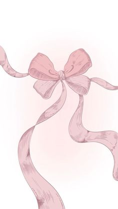 a drawing of a pink ribbon with a bow on it's headbands