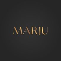 the word marju written in gold on a black background