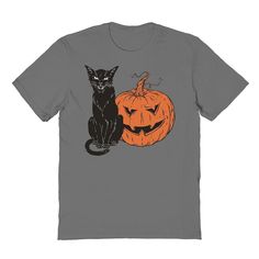 Spooky season is here with this Men's Halloween Cat Pumpkin Halloween Graphic Tee. SETUP INFORMATION Halloween Cat PumpkinFEATURES Crewneck Spread your Halloween excitement with this graphic tee! Short sleeveFABRIC & CARE Cotton Machine wash Imported No Balue Color: Charcoal. Gender: male. Age Group: adult. Spooky Halloween T-shirt With Cat Design, Halloween Graphic Tee With Cat Design, Halloween Cat Print Graphic Tee, Halloween Cat Design Graphic Tee, Halloween Cat Print Crew Neck T-shirt, Spooky Cat Design T-shirt For Fall, Halloween Graphic Tees, Halloween Graphic, Cat Pumpkin