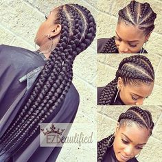 Fulani Cornrows, Big Cornrows, Long Cornrows, 2018 Hair, Cornrows Styles, Marley Hair, American Hairstyles