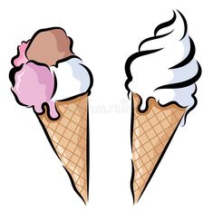 two ice cream cones with pink and white toppings