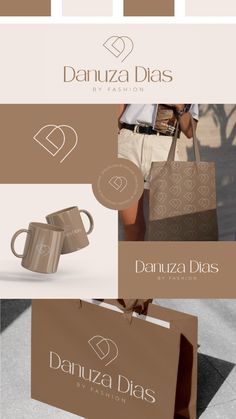 the brand identity and branding design for danuza dias by zarlon