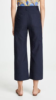 Apiece Apart Merida Pants | SHOPBOP Modern Mid-rise Bottoms With Welt Pockets, Cropped Leg Pants With Button Zip Fly For Workwear, Cropped Leg Workwear Pants With Button Zip Fly, Cropped Work Pants With Button Zip Fly, Casual Linen Cropped Leg Jeans, Spring Cropped Leg Pants With Button Zip Fly, Cotton Bottoms With Button Zip Fly, Cropped Leg, Cotton Bottoms With Button Zip Fly And Cropped Leg, Cropped Leg Cotton Bottoms With Button Zip Fly