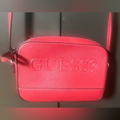 Brand New- Red Crossbody Bag Bags Guess, Statement Purse, Guess Shoulder Bag, Red Crossbody Bag, Guess Purses, Red Crossbody, Patent Leather Bag, Red Purse, Pink Crossbody Bag