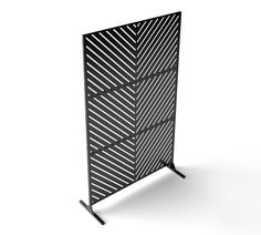 a black and white photo of a wall divider with four sections on each side