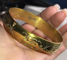 Beautiful , large, hefty bangle. Almost 2 ounces. I see very few of these with gold over. I have not investigated the dragon head hallmark. Awesome piece. Vintage Mexican Jewelry, Big Jewelry, Open Bangle, Chunky Bracelets, Onyx Bracelet, Dragon Head, Classy Jewelry, Gorgeous Bracelet, Dream Jewelry