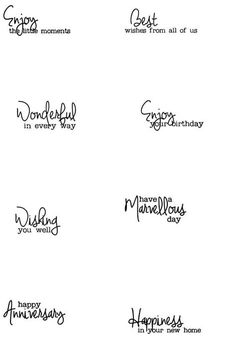 six different logos with the words happy anniversary in black and white, each one has an image