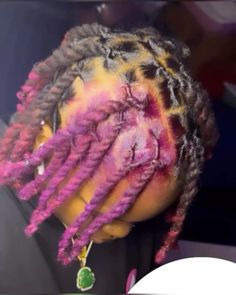 yk you love the purple💜#locstyles #coloredhairstyles #twostrandtwist #stud Purple Dyed Locs, Purple Locs Black Women, Locs Ginger, Locs Colors, Purple Locs, Short Dreadlocks, Purple Dreads