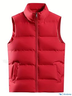 Orcajump - Women's Fleece Warm Vest For Autumn And Winter, Thickened Sleeveless Vest Jacket, Women's Tops Sleeveless Vest Jacket, Womens Fleece, Sleeveless Vest, Jacket Women, Women's Tops, Autumn And Winter, Stand Collar, Vest Jacket, Fall Winter