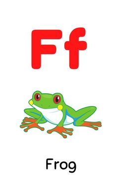 A To Z Flashcards F For Frog, English Alphabets With Pictures