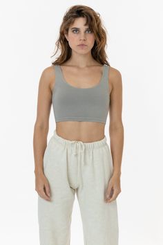 Sarah is 5'8 wearing size XS Los Angeles Apparel, La Outfits, Silver Mist, Garment Manufacturing, Loose Tank Tops, Crop Top Bra, Oversized Jacket, Comfortable Tops, Sweaters And Leggings