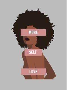 a woman's body with the words more self love on it