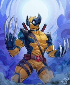 Character Mashups, Deadpool X Wolverine, Spiderman Into The Spiderverse, Marvel Man, Xman Marvel, Deadpool Pikachu, Into The Spiderverse, Marvel Character Design, Deadpool Art