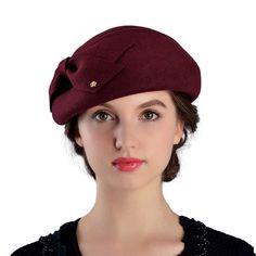 PRICES MAY VARY. ONE SIZE : Hat Depth:10cm/3.93" Suitable For Head Circumference:56cm to 58cm/22" to 22.8".With an adjustable design, this women's stylish wool beret hat can accommodate a wide range of head sizes for a customized fit. STYLISH DESIGN: This women's beret features a classic french berets design with a australia wool felt construction for timeless elegance. UNIQUE DETAIL: A charming bowknot and flower accent adorns the side of the beret hats, Elegant and charming designed especially Fedora Hat Winter, Fedora Fashion, French Hat, Black Fedora Hat, Cloche Hats, Fedora Hat Women, Winter Blue, Berets Cap, Bowler Hat