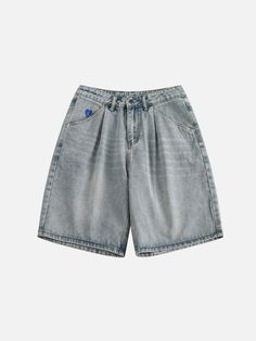 Aelfric Eden Washed Wrinkle Jorts Casual High-waisted Shorts, Blue Baggy Casual Shorts, Trendy Bermuda Shorts With Pockets, Casual Baggy High-waisted Shorts, Casual Baggy High Waist Shorts, Casual High Waist Baggy Shorts, Trendy Baggy Shorts, Casual Bermuda Jean Shorts For Spring, Spring Baggy Shorts